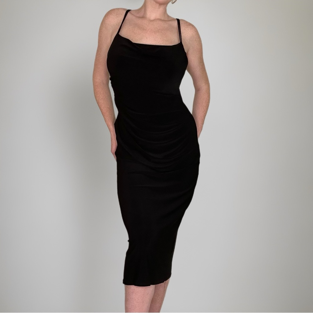 Zara dress Sexy midi length black dress going out dress